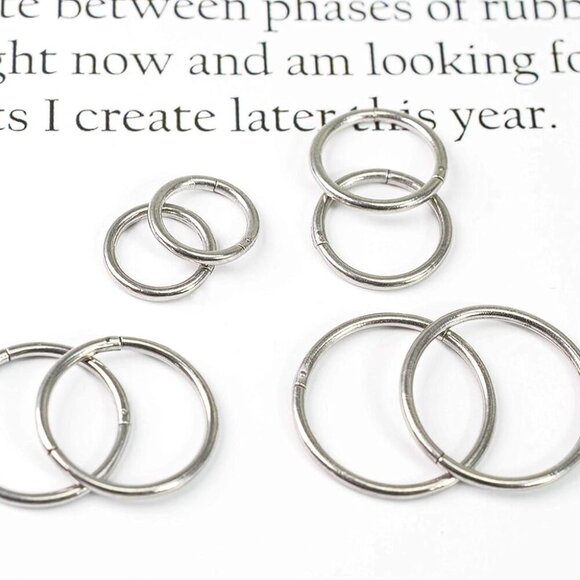 4Pairs 18G Surgical Steel Hinged Clicker Nose Rings - Hypoallergenic and Stylish - Picture 6 of 6